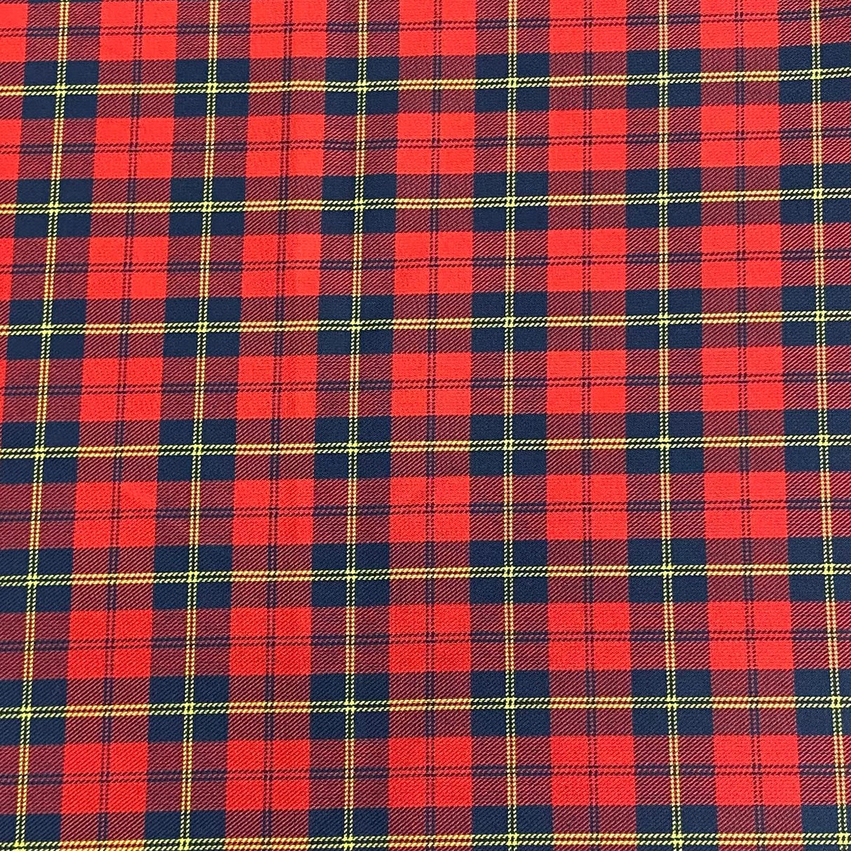 Pound A Metre Per Metre Per Metres Premium Poly-Viscose Tartan 60" Wide (Red)