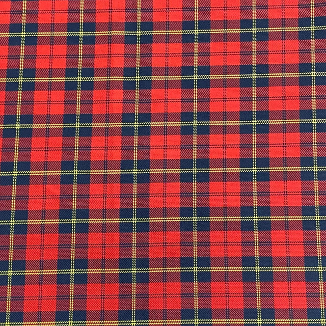 Pound A Metre Per Metre Per Metres Premium Poly-Viscose Tartan 60" Wide (Red)