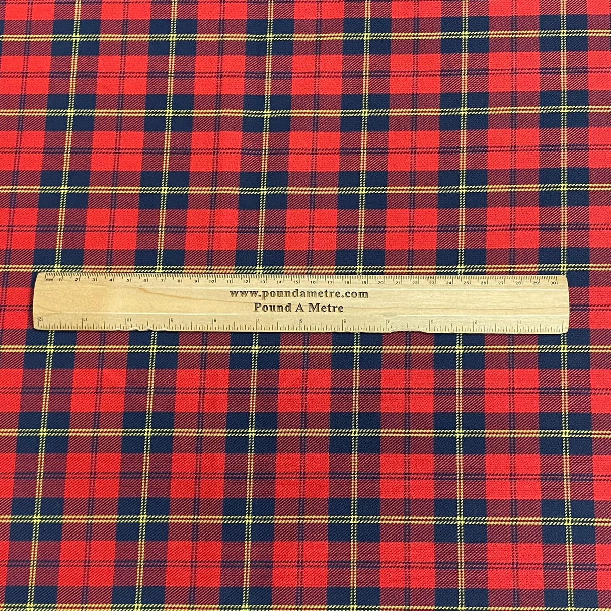 Pound A Metre Per Metre Per Metres Premium Poly-Viscose Tartan 60" Wide (Red)