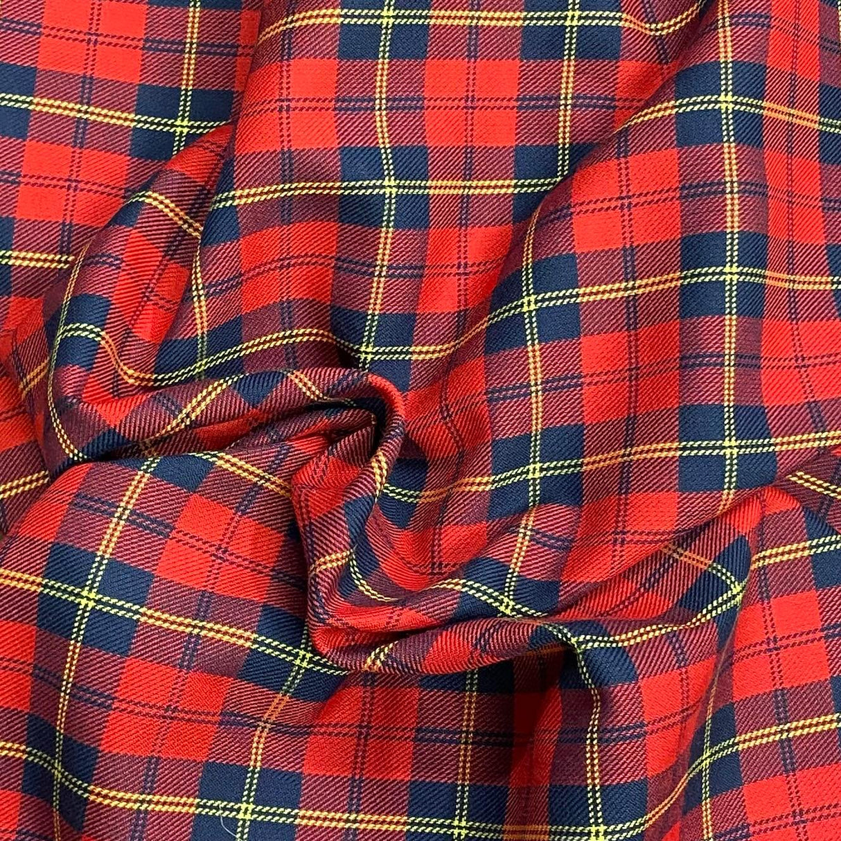 Pound A Metre Per Metre Per Metres Premium Poly-Viscose Tartan 60" Wide (Red)