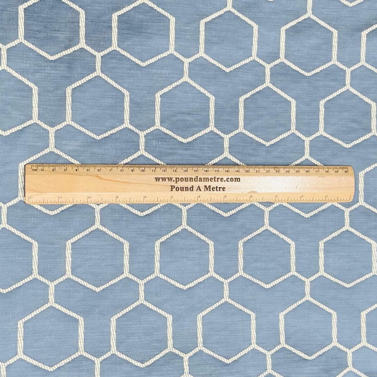 Pound A Metre Premium Furnishing Fabric – 55” Wide - (Blue Hexagon)