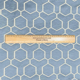 Pound A Metre Premium Furnishing Fabric – 55” Wide - (Blue Hexagon)