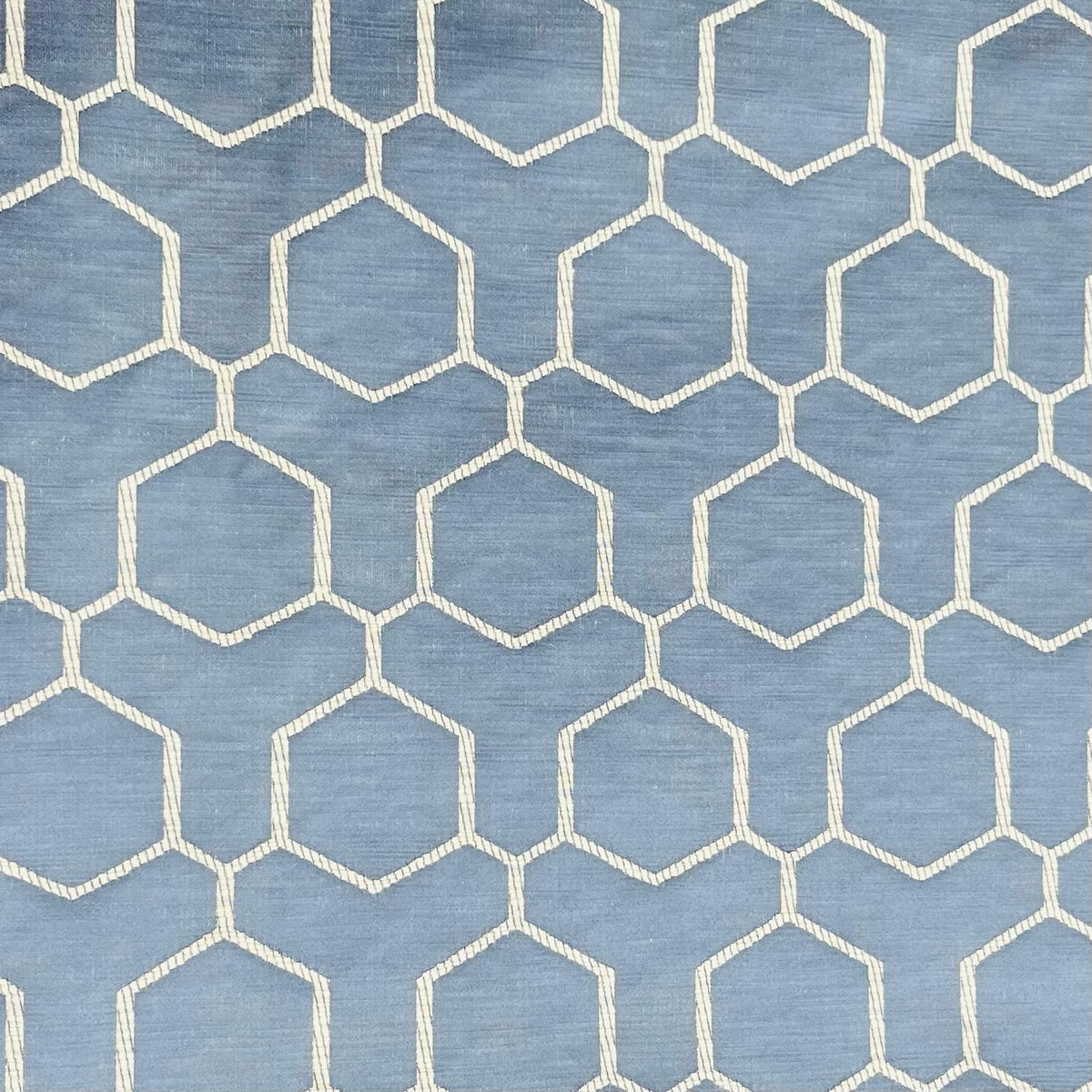 Pound A Metre Premium Furnishing Fabric – 55” Wide - (Blue Hexagon)