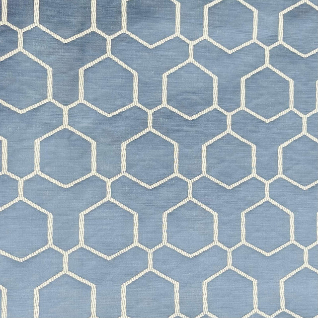 Pound A Metre Premium Furnishing Fabric – 55” Wide - (Blue Hexagon)