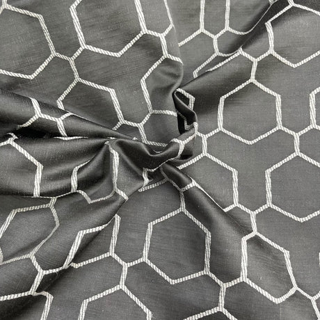 Pound A Metre Premium Furnishing Fabric – 55” Wide - (Grey Hexagon)