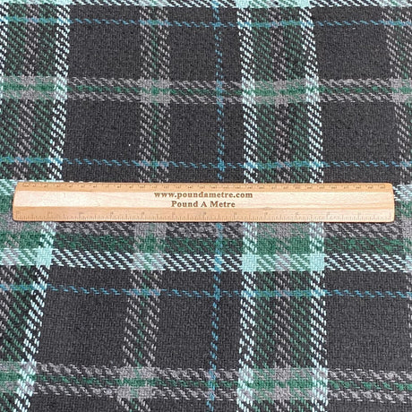 Pound A Metre Premium Wool Rich Fabric 55" Wide (Black & Green)