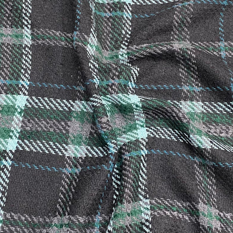 Pound A Metre Premium Wool Rich Fabric 55" Wide (Black & Green)