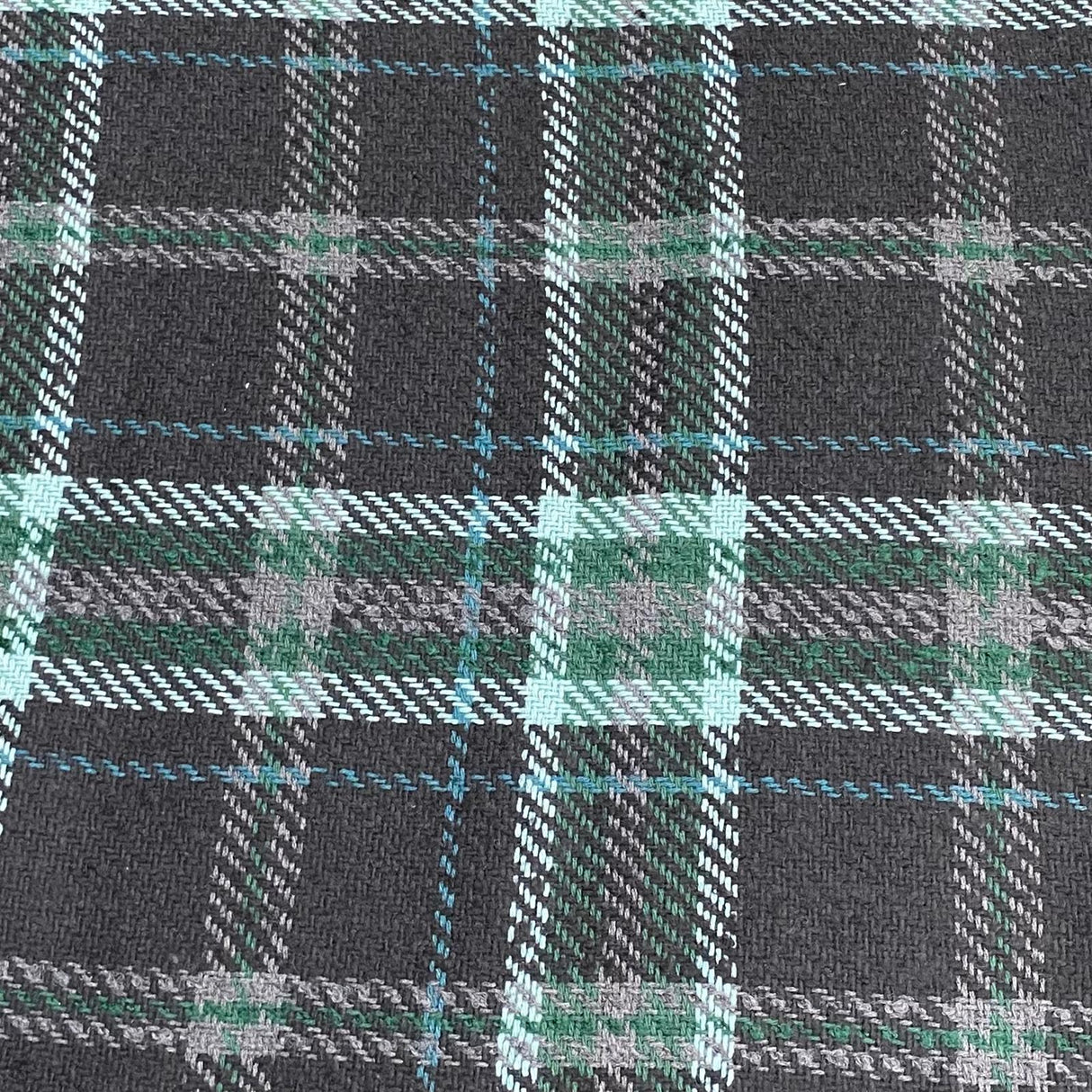 Pound A Metre Premium Wool Rich Fabric 55" Wide (Black & Green)