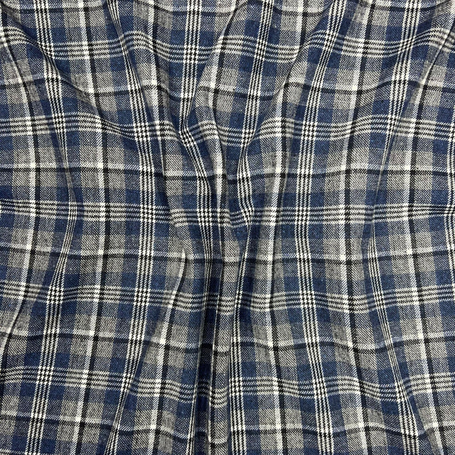 Pound A Metre Premium Wool Rich Fabric 55" Wide (Blue Checks)