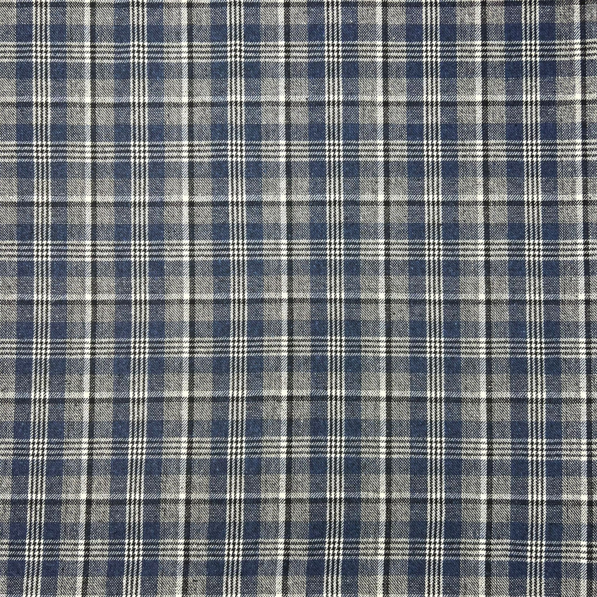 Pound A Metre Premium Wool Rich Fabric 55" Wide (Blue Checks)