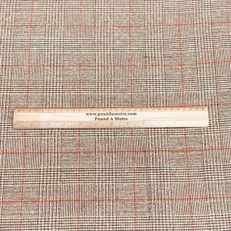 Pound A Metre Premium Wool Rich Fabric 55" Wide (Brown Checks)