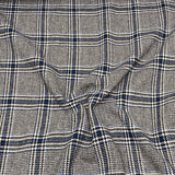 Pound A Metre Premium Wool Rich Fabric 55" Wide  (Glen Check Black & Blue)