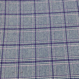 Pound A Metre Premium Wool Rich Fabric 55" Wide (Glen Check Blue & Purple)