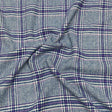 Pound A Metre Premium Wool Rich Fabric 55" Wide (Glen Check Blue & Purple)
