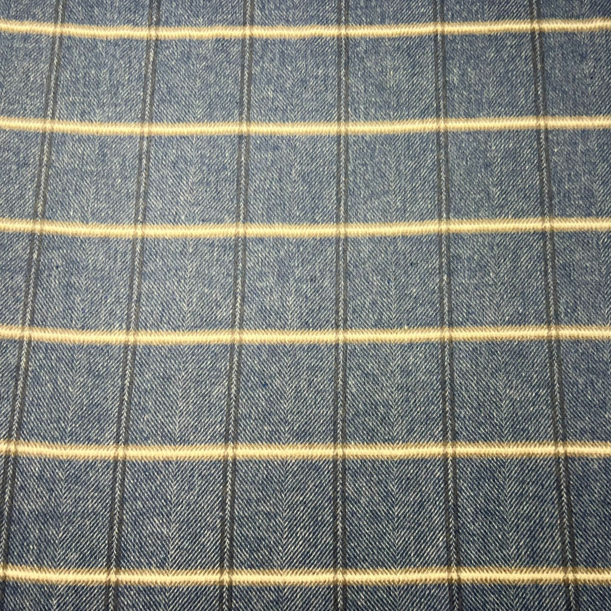 Pound A Metre Premium Wool Rich Fabric 55" Wide  (Navy & Brown)