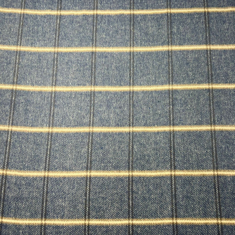 Pound A Metre Premium Wool Rich Fabric 55" Wide  (Navy & Brown)
