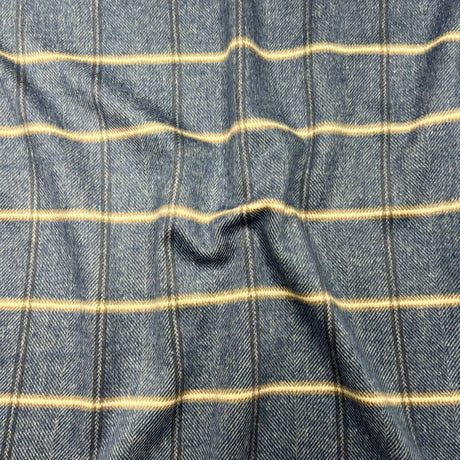Pound A Metre Premium Wool Rich Fabric 55" Wide  (Navy & Brown)