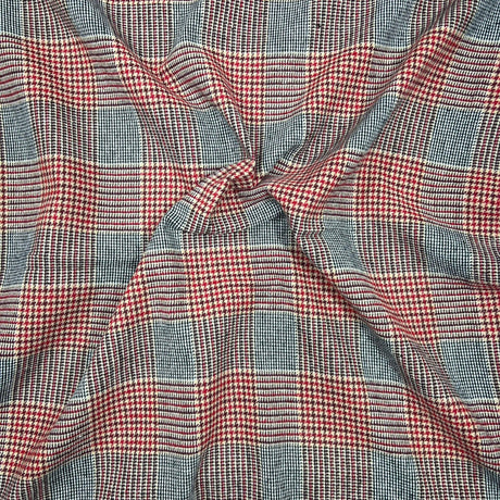 Pound A Metre Premium Wool Rich Fabric 55" Wide  (Red Checks)