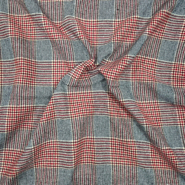 Pound A Metre Premium Wool Rich Fabric 55" Wide  (Red Checks)