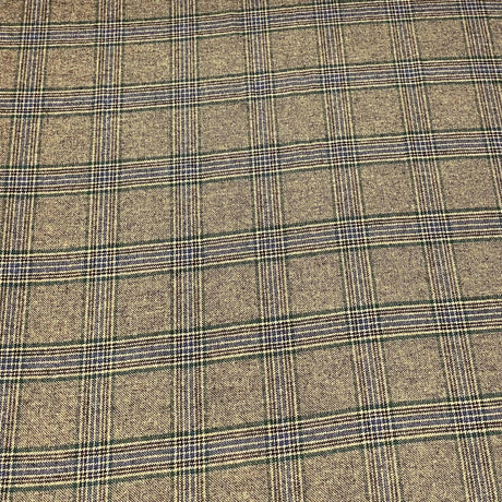 Pound A Metre Premium Wool Rich Fabric 55" Wide  (Shephard Check Brown & Navy)