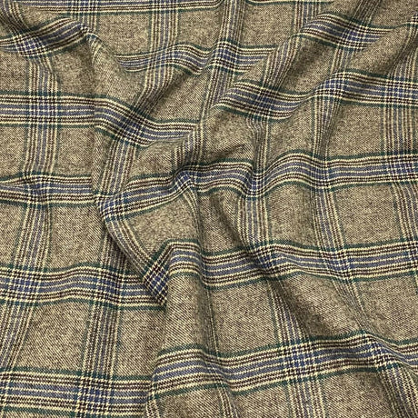 Pound A Metre Premium Wool Rich Fabric 55" Wide  (Shephard Check Brown & Navy)