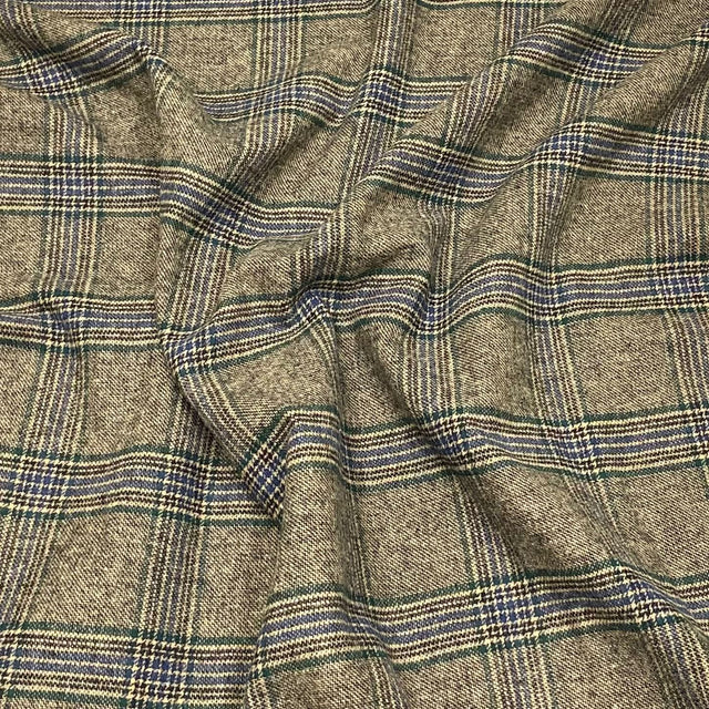 Pound A Metre Premium Wool Rich Fabric 55" Wide  (Shephard Check Brown & Navy)