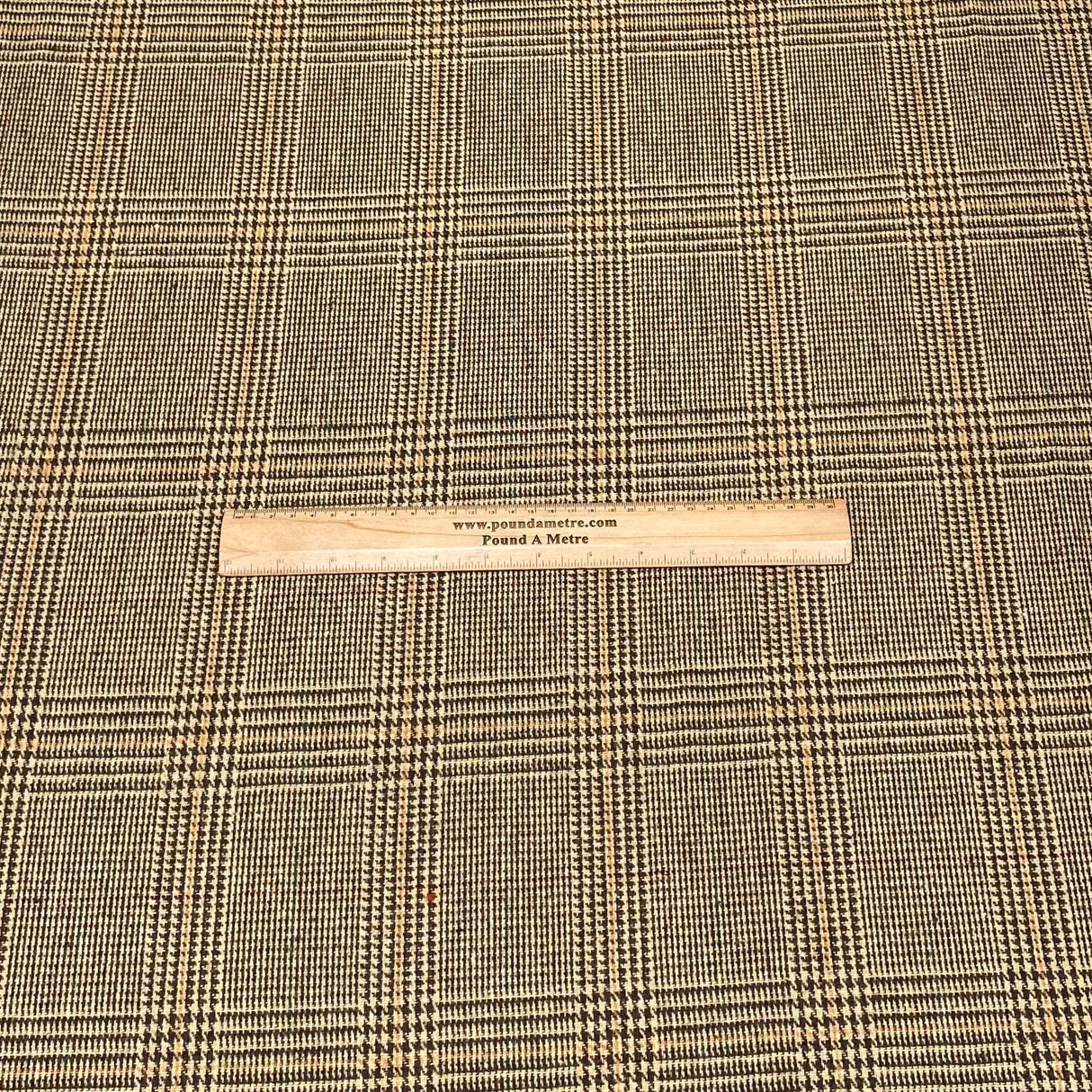 Pound A Metre Premium Wool Rich Fabric 55" Wide (Tartan Brown)