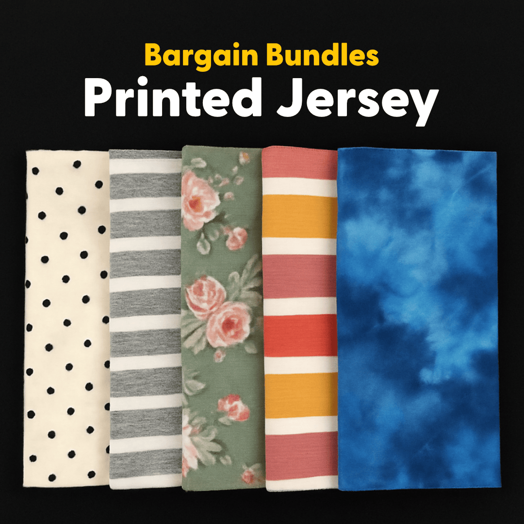 Pound A Metre 15 metres (5 x 3 metres) Printed Jersey Fabric Bargain Bundle (15 Metres)
