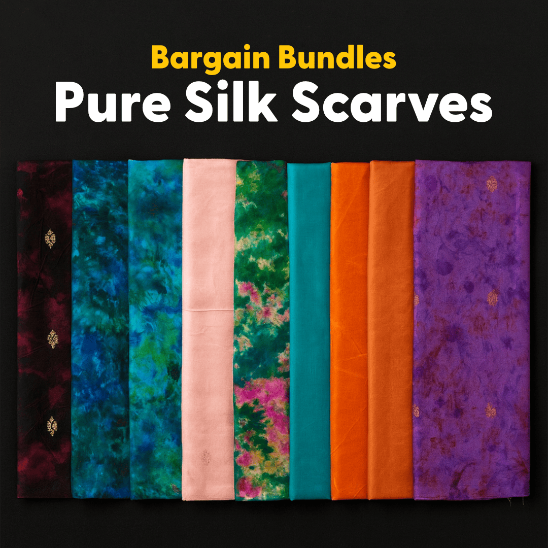 Pound A Metre 20 Scarves Pure Silk Scarves Bargain Bundle (20 scarves)
