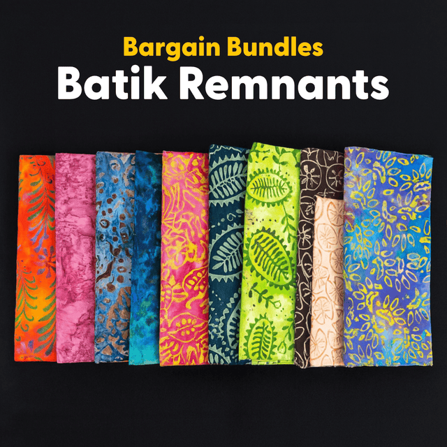 Pound A Metre Remnant 100% Cotton Batik Fabric Bargain Bundle