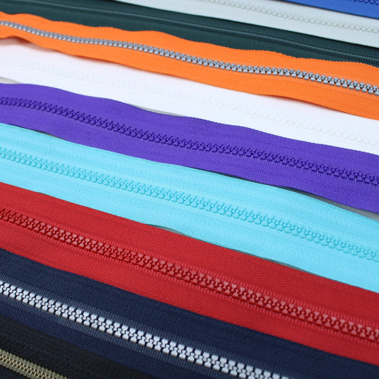 10 Assorted Designer Fashion Zips - Pound A Metre