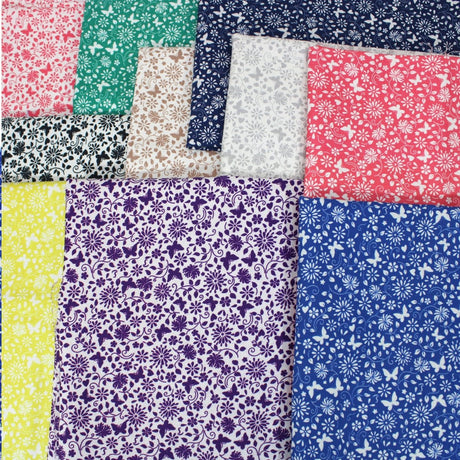 10 Metre Detailed Butterfly Palette 100% Cotton Bundle - Pound A Metre