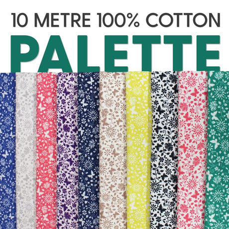 10 Metre Detailed Butterfly Palette 100% Cotton Bundle - Pound A Metre