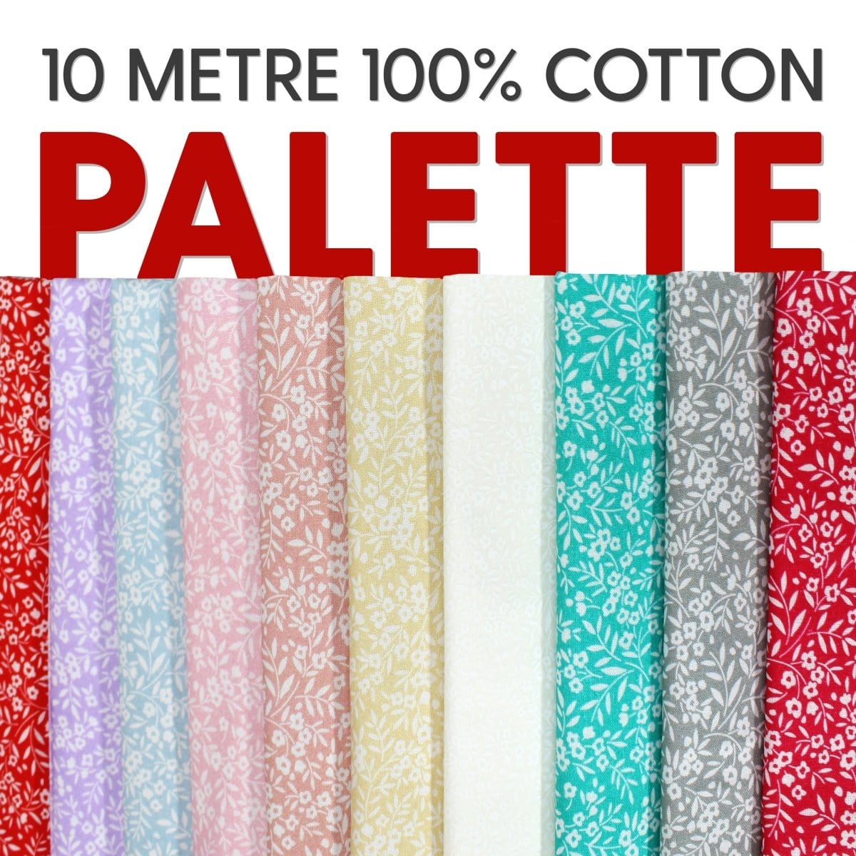 Pound A Metre 10 x 1 Metre 10 Metre Detailed Ditsy Palette 100% Cotton Bundle