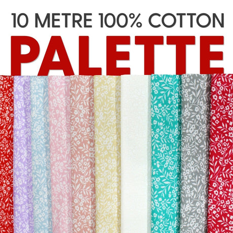 Pound A Metre 10 x 1 Metre 10 Metre Detailed Ditsy Palette 100% Cotton Bundle