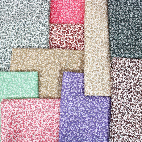 Pound A Metre 10 x 1 Metre 10 Metre Detailed Fern Palette 100% Cotton Bundle