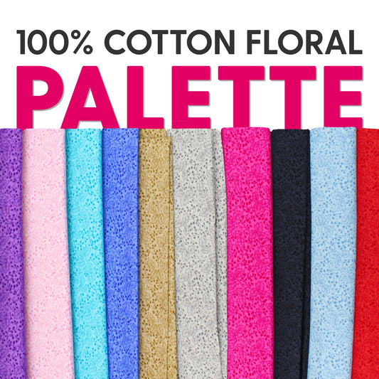 10 Metre Detailed Floral Palette 100% Cotton Bundle - Pound A Metre