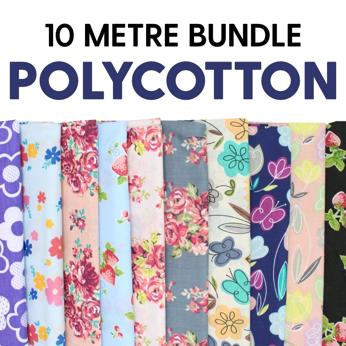 10 Metre Polycotton Fabric Bundle- Nature & Florals - Pound A Metre