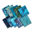 Pound A Metre 10 Fat Quarters 10 Piece Bali Batik Fat Quarter Bundle- 100% Cotton (Blues) (Designs Vary)