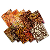 Pound A Metre 10 Fat Quarters 10 Piece Bali Batik Fat Quarter Bundle- 100% Cotton (Earth Tones) (Designs Vary)