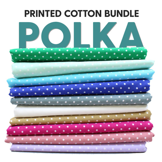 10 x 1m 100% Cotton Poplin 'Spotty' Bundle - Pound A Metre