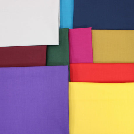 10 x 1m Plain Cotton Rich Polycotton Bundle - Pound A Metre