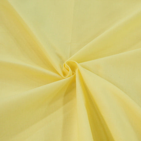 Pound A Metre Pastel Yellow 3 / Full Metre 100% Cotton Plain Poplin Fabric- Premium Quality 14 Colours 44" Wide
