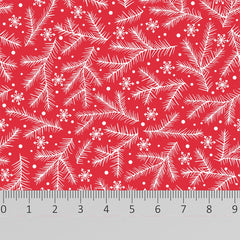 100% Digital Quilting Cotton, Festive Collection 'Snow Branches' 44" Wide - Pound A Metre