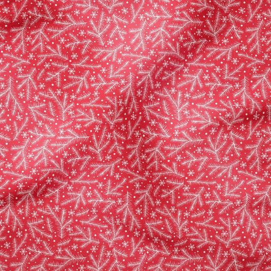 100% Digital Quilting Cotton, Festive Collection 'Snow Branches' 44" Wide - Pound A Metre