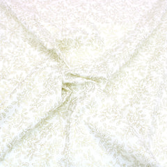 100% Digital Quilting Cotton, Festive Gold Foil Collection 44" Wide Ivory - Pound A Metre