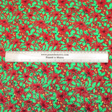 Pound A Metre Full Metre 100% Digital Quilting Cotton, Festive Gold Foil Collection 44" Wide Red