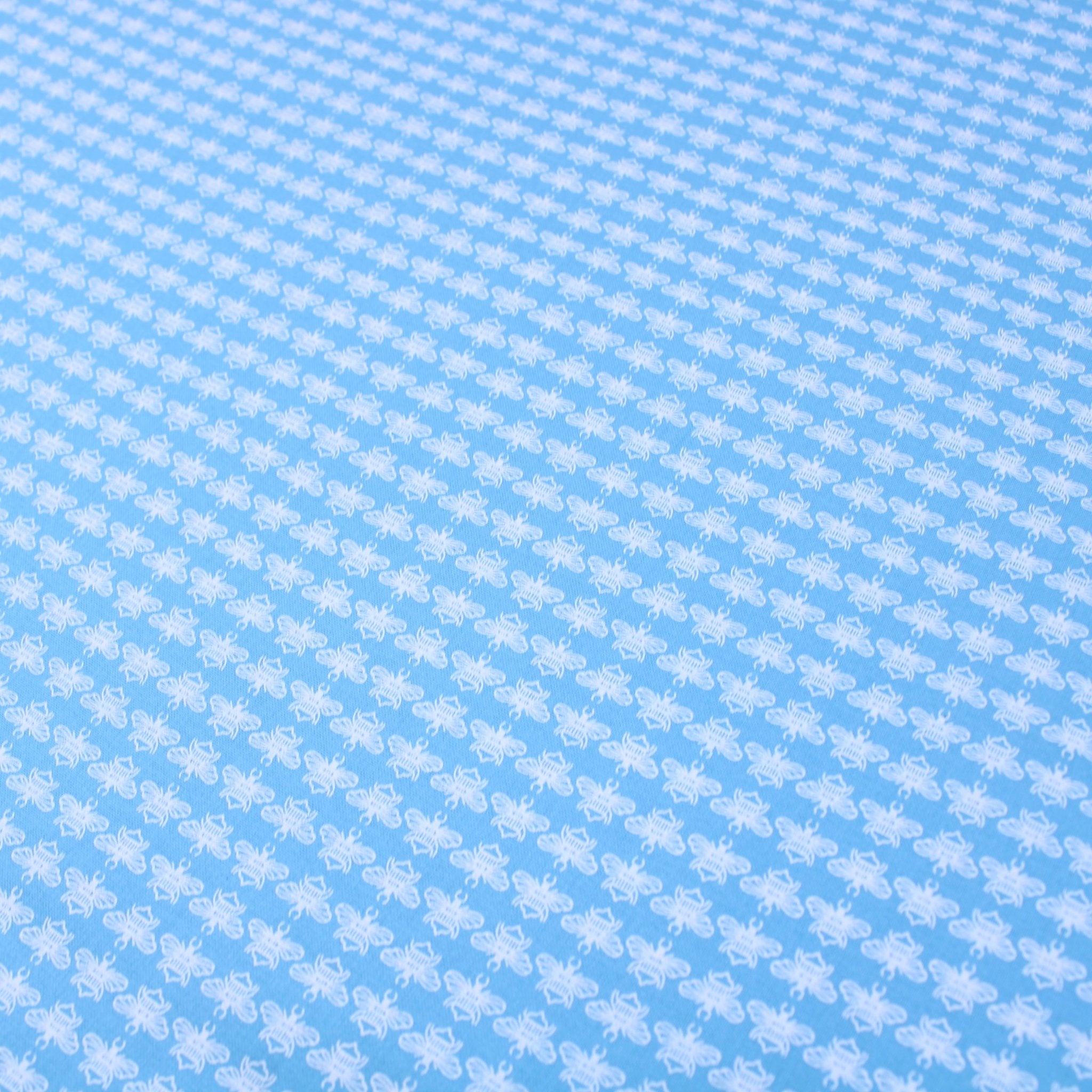 100% Digital Quilting Cotton, Meadow Collection, 'Blue Bug', 44" Wide - Pound A Metre