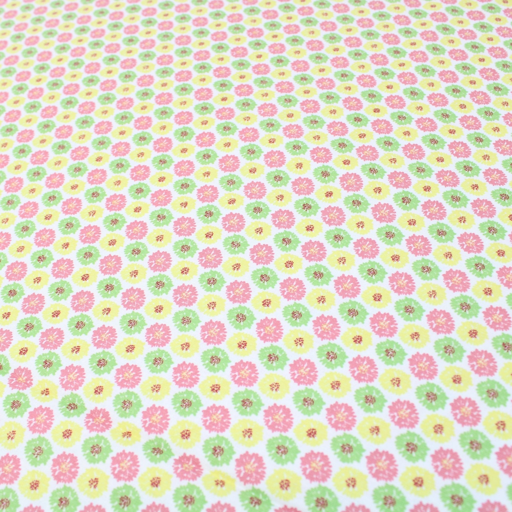 100% Digital Quilting Cotton, Meadow Collection, 'Multi-coloured Daises', 44" Wide - Pound A Metre