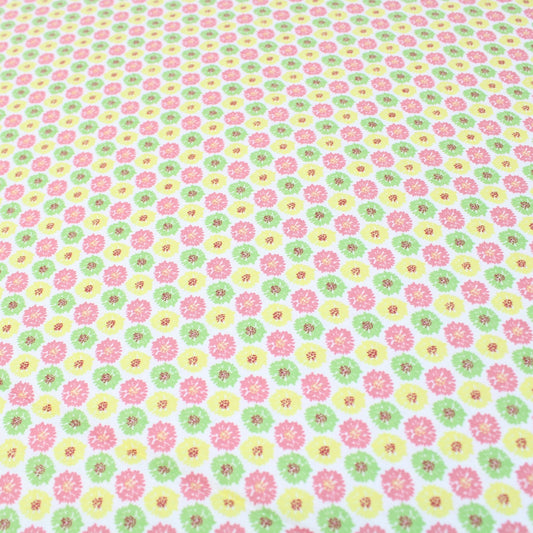 100% Digital Quilting Cotton, Meadow Collection, 'Multi-coloured Daises', 44" Wide - Pound A Metre